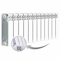 Биметаллический радиатор Rifar Base Ventil 350, 12 секций, с нижним левым подключением