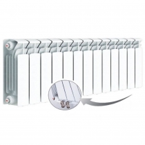 Биметаллический радиатор Rifar Base Ventil 350, 13 секций, с нижним левым подключением