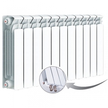 Биметаллический радиатор Rifar Base Ventil 500, 11 секций, с нижним левым подключением Биметаллический радиатор Rifar Base Ventil 500, 11 секций, с нижним левым подключением