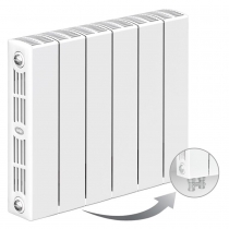 Биметаллический радиатор Rifar Supremo Ventil 350, 6 секций, с нижним правым подключением