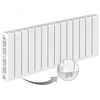 Биметаллический радиатор Rifar Supremo Ventil 350, 14 секций, с нижним подключением Биметаллический радиатор Rifar Supremo Ventil 350, 14 секций, с нижним подключением