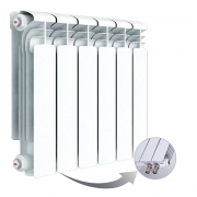 Алюминиевый радиатор Rifar Alum Ventil 350, 6 секций, с нижним левым подключением
