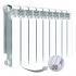 Алюминиевый радиатор Rifar Alum Ventil 350, 9 секций, с нижним левым подключением