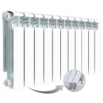 Алюминиевый радиатор Rifar Alum Ventil 350, 11 секций, с нижним левым подключением