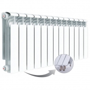 Алюминиевый радиатор Rifar Alum Ventil 350, 13 секций, с нижним правым подключением
