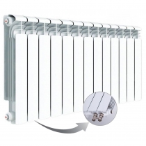 Алюминиевый радиатор Rifar Alum Ventil 500, 13 секций, с нижним левым подключением