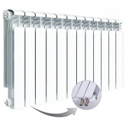 Алюминиевый радиатор Rifar Alum Ventil 500, 12 секций, с нижним правым подключением